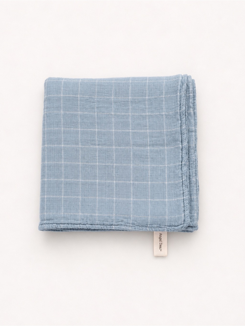 Angel Dear Blue Check Cotton Muslin Blanket
